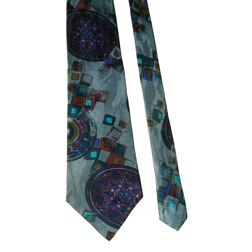 Mens Tie Abstract Geometrical Bugle Boy Polyester USA made